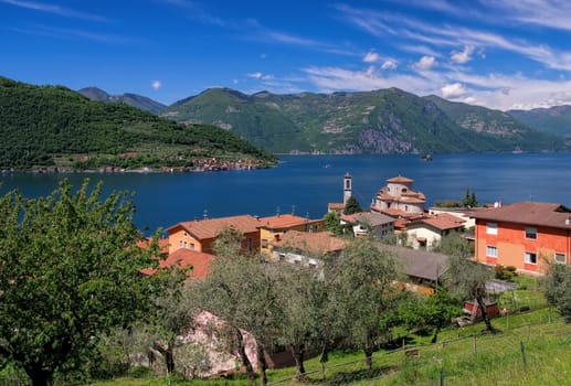 Sale Marasino Chiesa di San Zenone on Lake Iseo - Sale Marasino Chiesa di San Zenone on Iseo lake,Lombardy in Italy