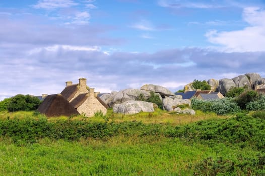 Village of Meneham in Brittany,Finistere in France - village Meneham in Finistere in Brittany,France