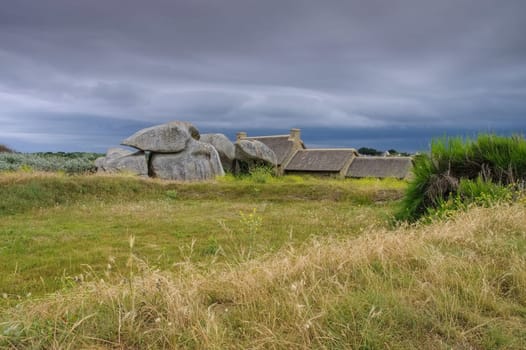 Village of Meneham in Brittany,Finistere in France - village Meneham in Finistere in Brittany,France