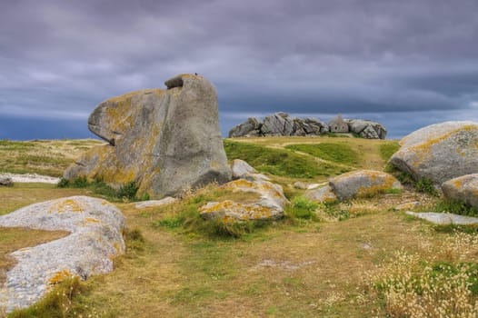 Village of Meneham in Brittany,Finistere in France - village Meneham in Finistere in Brittany,France