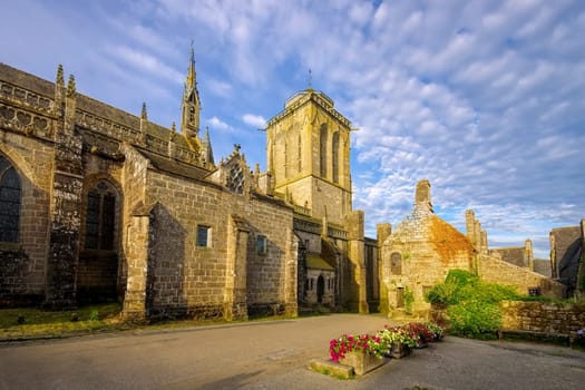 the medieval village of Locronan in Brittany,France - medieval village of Locronan,Brittany in France