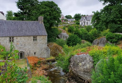 Forest of Huelgoat with the old mill,Brittany,France - Huelgoat forest and the old water mill in Brittany,France