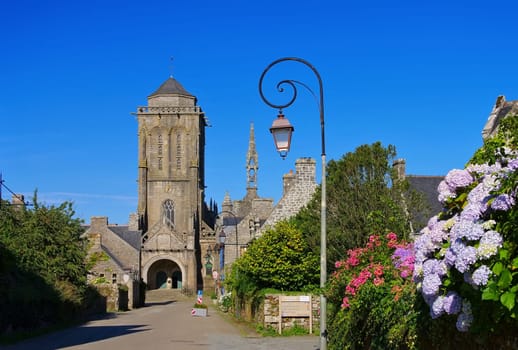 the medieval village of Locronan in Brittany,France - medieval village of Locronan,Brittany in France