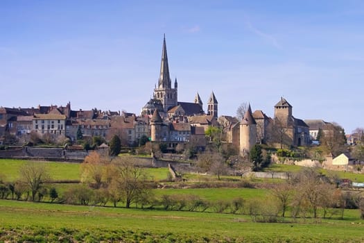 Autun in France the cathedral - the town Autun in France,the famous cathedral