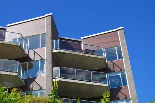 modern house glass balcony apartment facade architecture