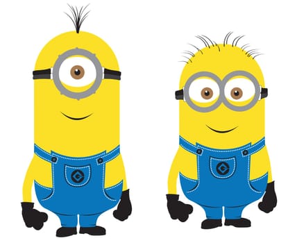 minions yellow glasses characters illustration