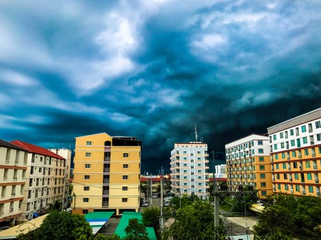 Cloudy weather in one town of Thailand.