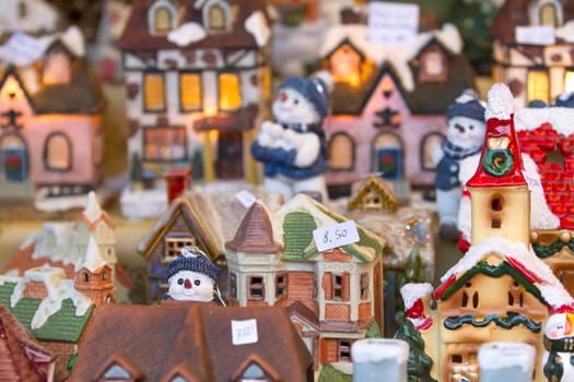 Decorative Christmas figures in detail at a Christmas market