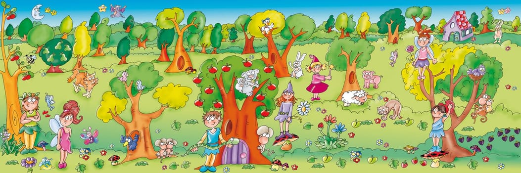 Elven wild animals living in the woods