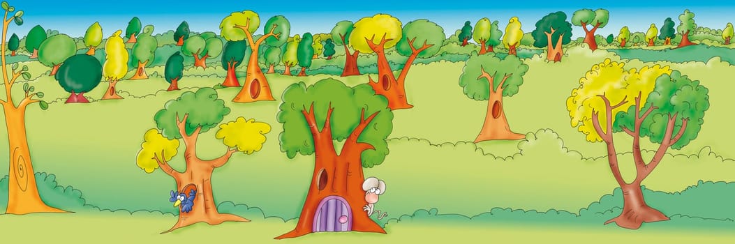 Elven wild animals living in the woods