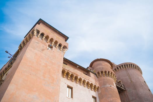 exterior of the santa severa castle in italy