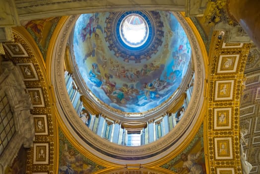 VATICAN CITY, VATICAN - OCTOBER 18, 2016: Interior of the famous St Peter's basilica. It is an Italian Renaissance church in Vatican City, the papal enclave within the city of Rome.