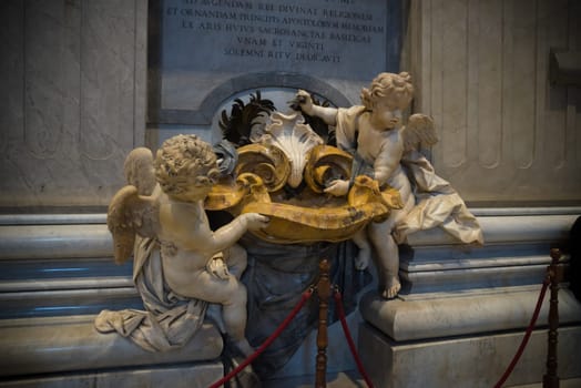VATICAN CITY, VATICAN - OCTOBER 18, 2016: Interior of the famous St Peter's basilica. It is an Italian Renaissance church in Vatican City, the papal enclave within the city of Rome.