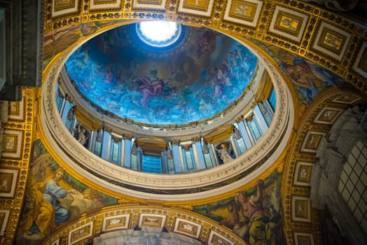 VATICAN CITY, VATICAN - OCTOBER 18, 2016: Interior of the famous St Peter's basilica. It is an Italian Renaissance church in Vatican City, the papal enclave within the city of Rome.