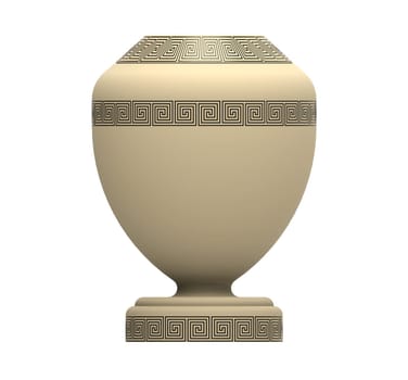 Cremation white urn, 3d rendering, isolated on white