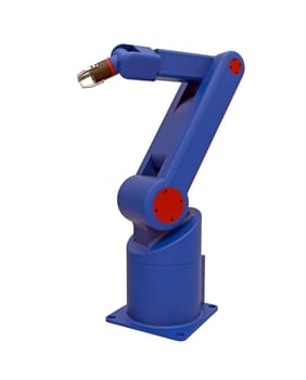 Robot 6 axis, 3d render isolated on white