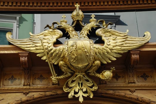 Coat of arms K.u.K. Graz Emperor Imperial Austria Hungary Double Eagle Sporgasse City Tour Sight Baker Bakery Hofbäckerei Hofhandwerk Franz Josef Zweikopfadler Facade Edegger-Tax Hofbäckerei