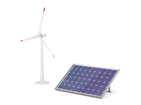 Solar panel and wind turbine for generating clean electricity