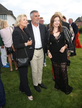 Sabine Christiansen with husband Norbert Medus and Vicky Leandros ,. Manfred Baumann invited to the yearly crab dinner in his house in Morsum - Sylt