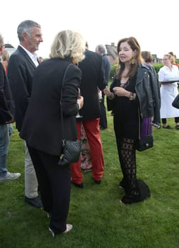 Sabine Christiansen,Norbert Medus and Vicky Leandros ,. Manfred Baumann invited to the yearly crab dinner in his house in Morsum - Sylt