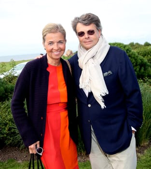 Inga Griese with man . Manfred Baumann invited to the yearly crab dinner in his house in Morsum - Sylt