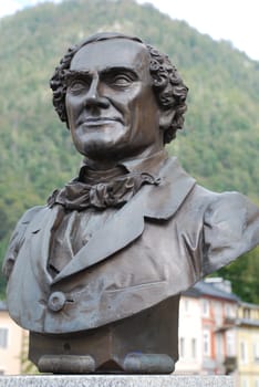 Johann Nepomuk Nestroy Austrian Playwright Poet Actor Opera Singer Monument Bad Ischl Vienna Graz Statue Possen,Parody,Historical Drama Bust of Quodlibets