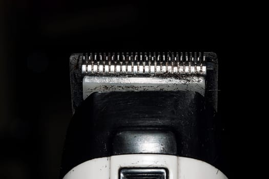 trimmer blade shaving machine macro isolated silver