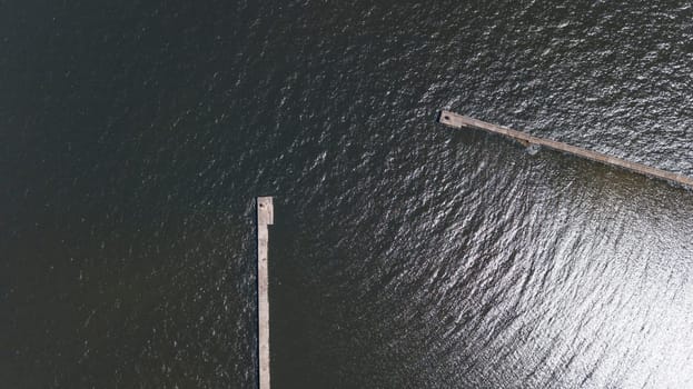 Harbor Roja Latvia Aerial view of countryside drone top view