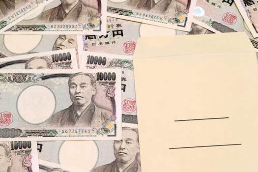 Japanese money and salary envelope