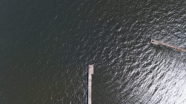 Harbor Roja Latvia Aerial view of countryside drone top view