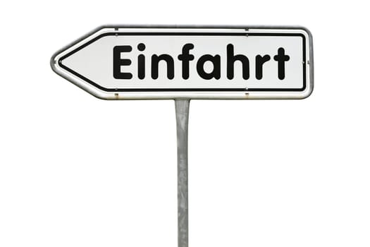 Sign entrance free on white background