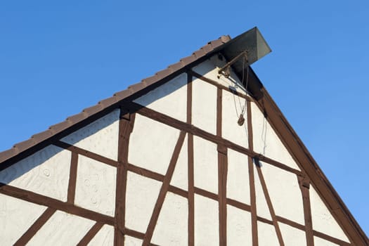 Gable of old half-timbered house in Germany,Hesse