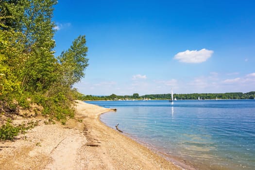 Kollerinsel Bruehl, view from the stony beach