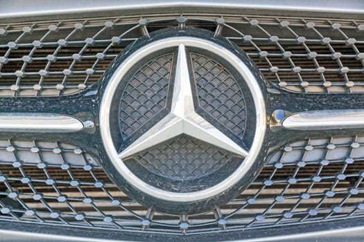 Stuttgart, Germany - May 06, 2017: Mercedes Benz grill with star