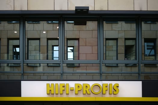 Mainz,Germany - August 21,2017: The company sign and logo of the electronics and hi-fi store,the hi-fi professionals on August 21,2017 in Mainz.