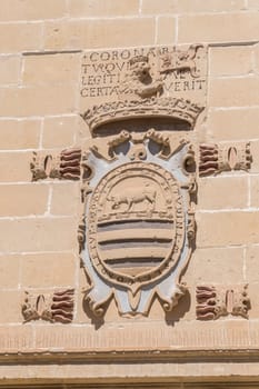 Old justice house and jail facade detail, now City Hall, Baeza, Spain