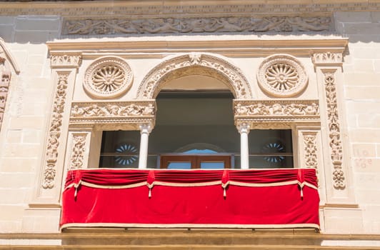 Old justice house and jail facade detail, now City Hall, Baeza, Spain