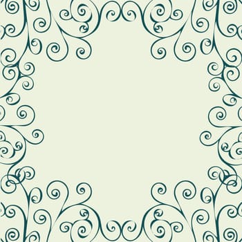 Vintage postcard place for a label. Ethnic pattern vector background.