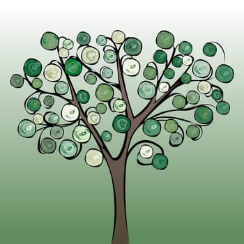 Tree colorful abstract background. Vector illustration design.