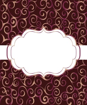 Vintage frame background invitation ornament. Vector  illustration.