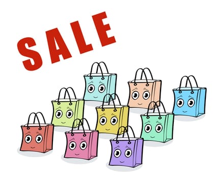 Fun family gift wrap package sale. Illustrator vector