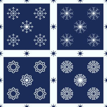 Christmas snowflakes seamless background. New year pattern vector illustration.