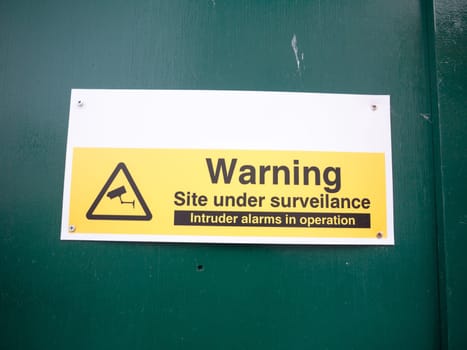 construction site warning site under surveillance cctv  England  UK