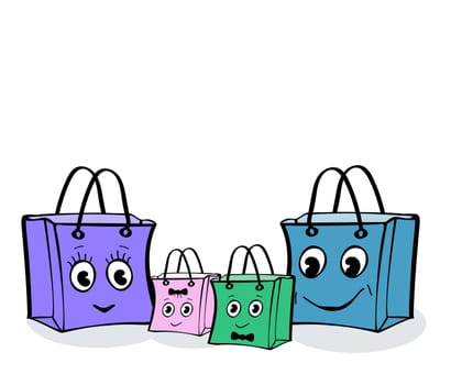 Fun family gift wrap package sale. Illustrator vector