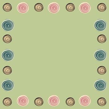 Abstract frame background pattern. Vector illustration circles.