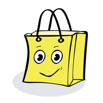 Fun yellow gift wrap package sale. Illustrator vector