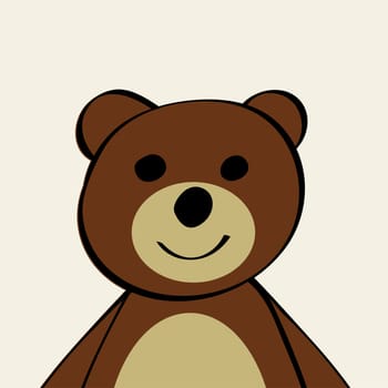 Bear Funny cartoon animal toy. Vector illustration.