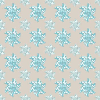 Sea seamless pattern blue background. Vector illustration Abstract sea hand drawn.