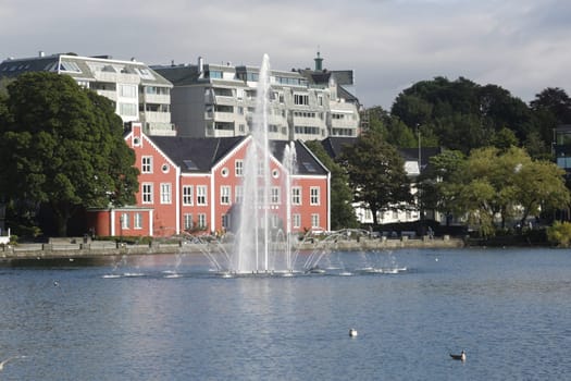 The lake in the centre of Stavanger, Norway