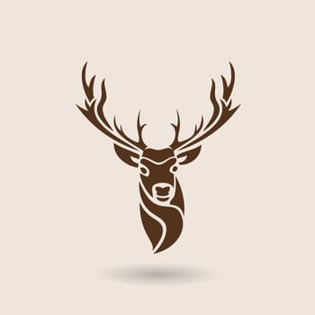 Deer  animal symbol, lemblem or sticker for branding, printing, sports team. Vector illustration.